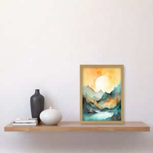 Artery8 - Sun Rising Over Mountain Lakeside Landscape - A4 - Wall Art Artery8 - Sun Rising Over Mountain Lakeside Landscape - A4 - Wall Art