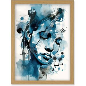 Artery8 - Melody Muse - Midnight Blue - A4 - Framed Wall Art Artery8 - Melody Muse - Midnight Blue - A4 - Framed Wall Art
