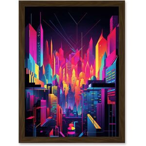 Artery8 - Neon Light Abstract Metropolis Cityscape Night - Wall Art Artery8 - Neon Light Abstract Metropolis Cityscape Night - Wall Art