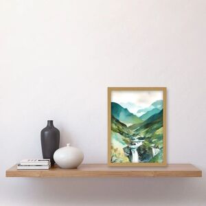 Artery8 - River Cascades - A4 - Framed - Watercolour - Artwork Artery8 - River Cascades - A4 - Framed - Watercolour - Artwork
