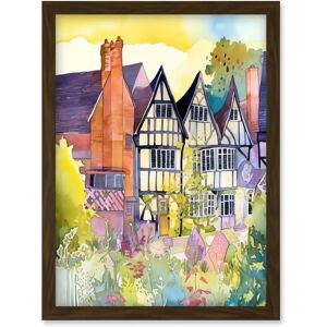 Artery8 - Sunrise Over Tudor Houses - Wall Art Print Artery8 - Sunrise Over Tudor Houses - Wall Art Print