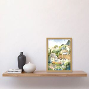 Artery8 Thatched Roof Cottage Village - A4 - art print Artery8 Thatched Roof Cottage Village - A4 - art print