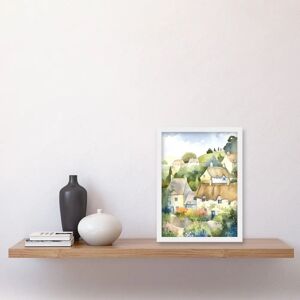 Artery8 - Thatched Cottage - Soft Pastel - Wall Art Print Artery8 - Thatched Cottage - Soft Pastel - Wall Art Print