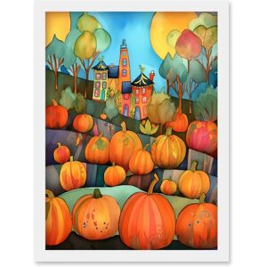 Artery8 - Farm House Pumpkin Patch - Watercolour - Wall Art Artery8 - Farm House Pumpkin Patch - Watercolour - Wall Art