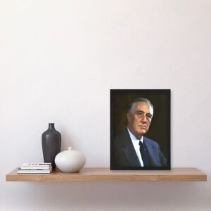 Artery8 - Franklin D Roosevelt Portrait - Black - A4 - Wall Art Artery8 - Franklin D Roosevelt Portrait - Black - A4 - Wall Art