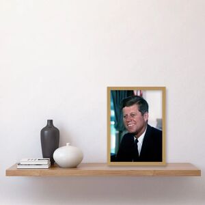 Artery8 John F Kennedy Portrait - A4 - light oak - Framed wall art Artery8 John F Kennedy Portrait - A4 - light oak - Framed wall art