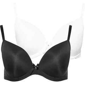 Yours Microfibre Bras - 44E White & Black Plunge Bra Yours Microfibre Bras - 44E White & Black Plunge Bra