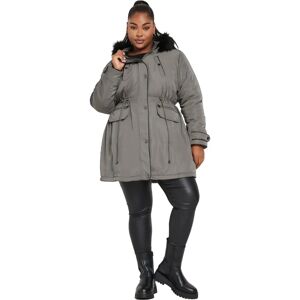 Yours Charcoal Grey Faux Fur Trim Plush Parka Jacket - Jacket Yours Charcoal Grey Faux Fur Trim Plush Parka Jacket - Jacket
