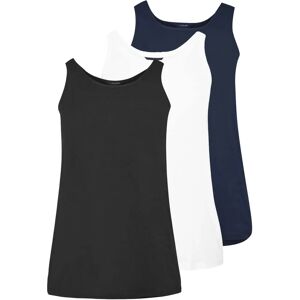 Yours Navy Blue & Black 3 Pack Vest Tops - Basic Clothing Yours Navy Blue & Black 3 Pack Vest Tops - Basic Clothing