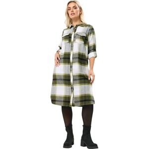 Yours Khaki Green Longline Check Shirt - Shirt Yours Khaki Green Longline Check Shirt - Shirt