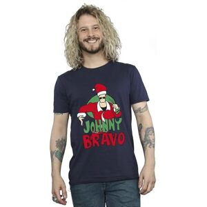 Absolute Cult Johnny Bravo Navy Blue Men's Johnny Christmas T-Shirt Absolute Cult Johnny Bravo Navy Blue Men's Johnny Christmas T-Shirt