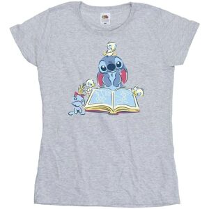 Disney Lilo & Stitch Lees Een Boek Katoenen T-Shirt - Lichtgrijs - XS Disney Lilo & Stitch Lees Een Boek Katoenen T-Shirt - Lichtgrijs - XS