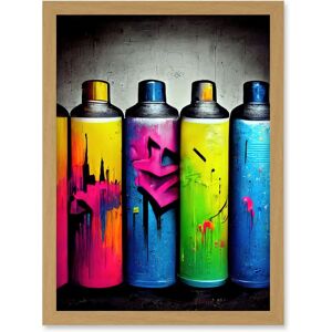 Artery8 - Graffiti - A4 - Light Oak - Framed Wall Art Artery8 - Graffiti - A4 - Light Oak - Framed Wall Art