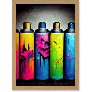 Artery8 - Graffiti - A4 - Light Oak - Framed Wall Art Artery8 - Graffiti - A4 - Light Oak - Framed Wall Art
