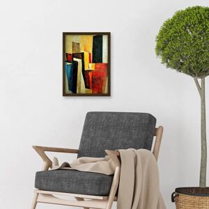 Artery8 - Bold Modern Abstract Cubism - A4 - Brown - Wall Art Artery8 - Bold Modern Abstract Cubism - A4 - Brown - Wall Art