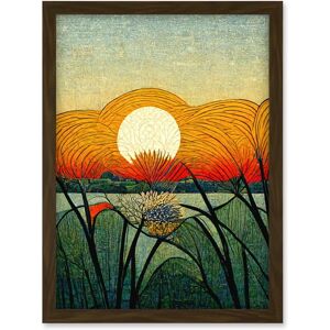 Artery8 - Vibrant Sunset Flower Meadow - A4 - Framed - Wall Art Print Artery8 - Vibrant Sunset Flower Meadow - A4 - Framed - Wall Art Print