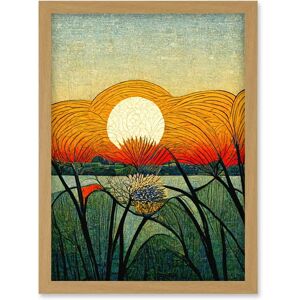 Artery8 - Vibrant Sunset Meadow Morris Style - A4 - Art Artery8 - Vibrant Sunset Meadow Morris Style - A4 - Art