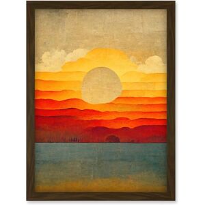 Artery8 - Sunset Seascape - Brown - A4 - Wall Art Artery8 - Sunset Seascape - Brown - A4 - Wall Art