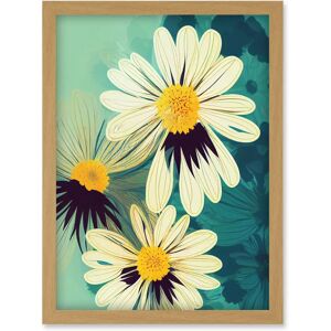 Artery8 - Abstract Illustration Daisy Blossoms - Framed wall art Artery8 - Abstract Illustration Daisy Blossoms - Framed wall art