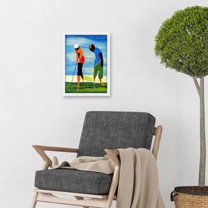 Artery8 - Abstract Surreal Golf - A4 - White - Framed - art print Artery8 - Abstract Surreal Golf - A4 - White - Framed - art print