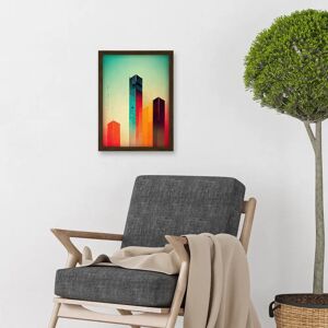 Artery8 - Tower Block Skyscrapers - brown - A4 - Wall Art Artery8 - Tower Block Skyscrapers - brown - A4 - Wall Art