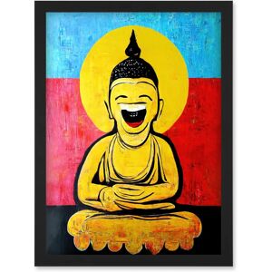Artery8 - Happy Buddha Fun Acrylic - A4 - Black - Wall Art Print Artery8 - Happy Buddha Fun Acrylic - A4 - Black - Wall Art Print
