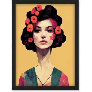 Artery8 - Elegant Vintage Boho Portrait - A4 Framed Wall Art Artery8 - Elegant Vintage Boho Portrait - A4 Framed Wall Art