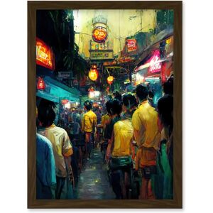 Artery8 - Khao San Road - Brown - A4 - Framed Wall Art Artery8 - Khao San Road - Brown - A4 - Framed Wall Art