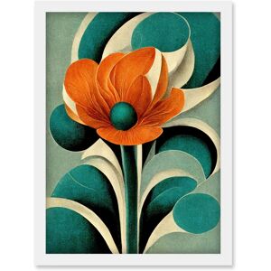 Artery8 - Art Deco Poppy Flower - Teal - Wall Art Print Artery8 - Art Deco Poppy Flower - Teal - Wall Art Print