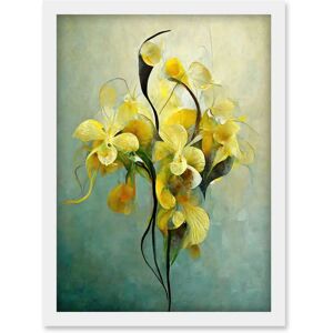 Artery8 - Elegant Orchid Yellow - A4 - Framed - Wall Art Artery8 - Elegant Orchid Yellow - A4 - Framed - Wall Art