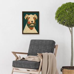 Artery8 - Scottie Dog Flowers - Teal Orange - Framed Wall Art Artery8 - Scottie Dog Flowers - Teal Orange - Framed Wall Art