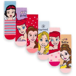 Disney Princess Girls Calf Socks Set of 6 - Multicoloured - 6-8 UK Child Disney Princess Girls Calf Socks Set of 6 - Multicoloured - 6-8 UK Child