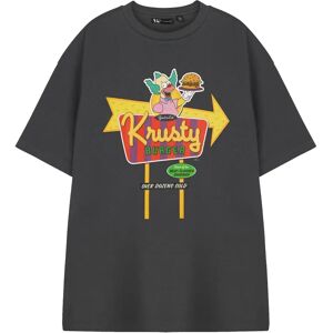 T-shirt gris Krusty Burger des Simpsons - Manches courtes homme - Publicité T-shirt gris Krusty Burger des Simpsons - Manches courtes homme - Publicité