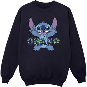 Disney Lilo And Stitch Ohana Glitch Sweatshirt - Navy Blue Disney Lilo And Stitch Ohana Glitch Sweatshirt - Navy Blue