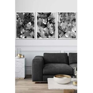 ARTZE - Set of 3 White Framed Abstract Garden Flowers - Wall Art ARTZE - Set of 3 White Framed Abstract Garden Flowers - Wall Art