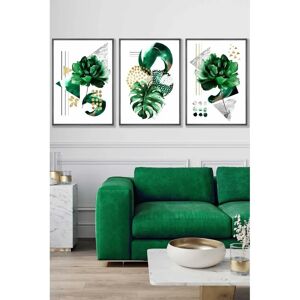 ARTZE - Abstract Green Gold Botanical Framed Wall Art ARTZE - Abstract Green Gold Botanical Framed Wall Art