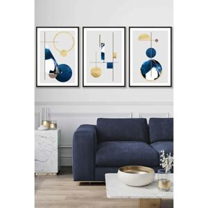 ARTZE - Abstract Textured Geometric Art - NavyBlueGold - Wall Art ARTZE - Abstract Textured Geometric Art - NavyBlueGold - Wall Art