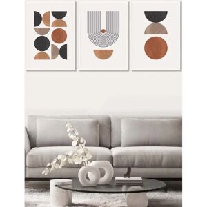 ARTZE - Mid Century Geometric - White Framed - Wall Art ARTZE - Mid Century Geometric - White Framed - Wall Art
