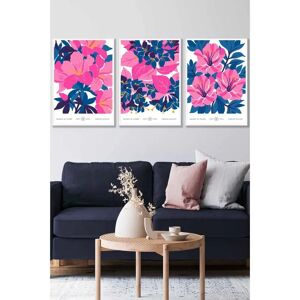 ARTZE - Flower Market Bouquets - White frame - Navy Blue - Wall Art ARTZE - Flower Market Bouquets - White frame - Navy Blue - Wall Art