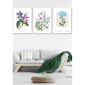 ARTZE - Wild Flower Market Set of 3 - White Frame - Wall Art ARTZE - Wild Flower Market Set of 3 - White Frame - Wall Art