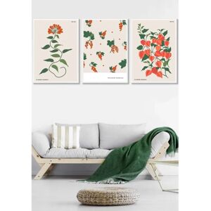 ARTZE - Vintage Graphical Orange Flower Market - Wall Art ARTZE - Vintage Graphical Orange Flower Market - Wall Art