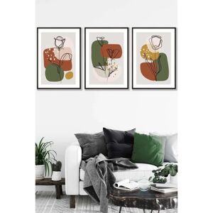 ARTZE - Line Art Autumn Flowers - Green - Yellow - Wall Art ARTZE - Line Art Autumn Flowers - Green - Yellow - Wall Art