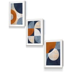 ARTZE - Geometric Textured Circles - Navy Blue - Wall Art ARTZE - Geometric Textured Circles - Navy Blue - Wall Art