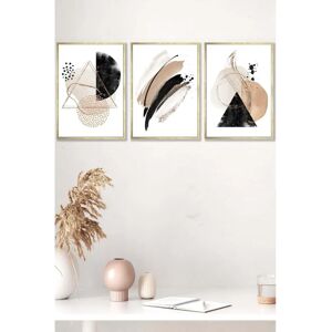 ARTZE - Abstract Watercolour Shapes - Black Beige - Medium - Wall Art ARTZE - Abstract Watercolour Shapes - Black Beige - Medium - Wall Art