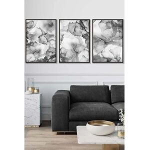 ARTZE - Abstract Floral Fluid in Grey Wall Art ARTZE - Abstract Floral Fluid in Grey Wall Art