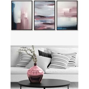 ARTZE Abstract Navy Blue Grey Blush Pink Oil - Medium Wall Art ARTZE Abstract Navy Blue Grey Blush Pink Oil - Medium Wall Art