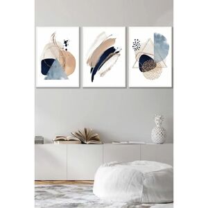 ARTZE - Framed Abstract Blue Beige Watercolour Shapes - Medium ARTZE - Framed Abstract Blue Beige Watercolour Shapes - Medium