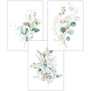 ARTZE - Set 1 - Green Blue Watercolour - Art Posters ARTZE - Set 1 - Green Blue Watercolour - Art Posters