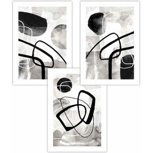 ARTZE - Abstract Watercolour Shapes - Set of 3 - 30x42cm - Poster ARTZE - Abstract Watercolour Shapes - Set of 3 - 30x42cm - Poster