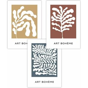 ARTZE - Boho Abstract Floral Shapes - Yellow - Poster ARTZE - Boho Abstract Floral Shapes - Yellow - Poster
